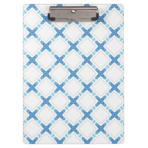 Modern lattice blue white classy clipboard