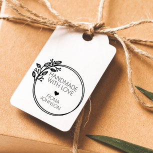 Modern Laurel Circular Handmade With Love Self-inking Stamp