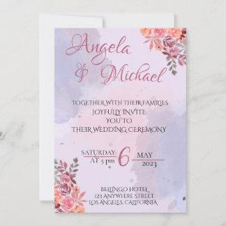 Modern Lavendar Wedding Invitation Card