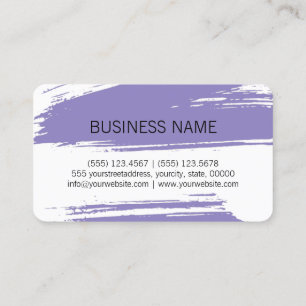 Modern Lavender Brush Stroke Paint Business Card