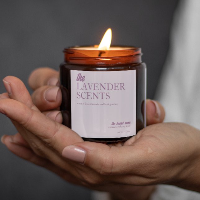 Modern Lavender candle product label (Creator Uploaded)