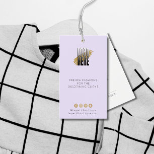 Modern Lavender Clothing Price tag with logo