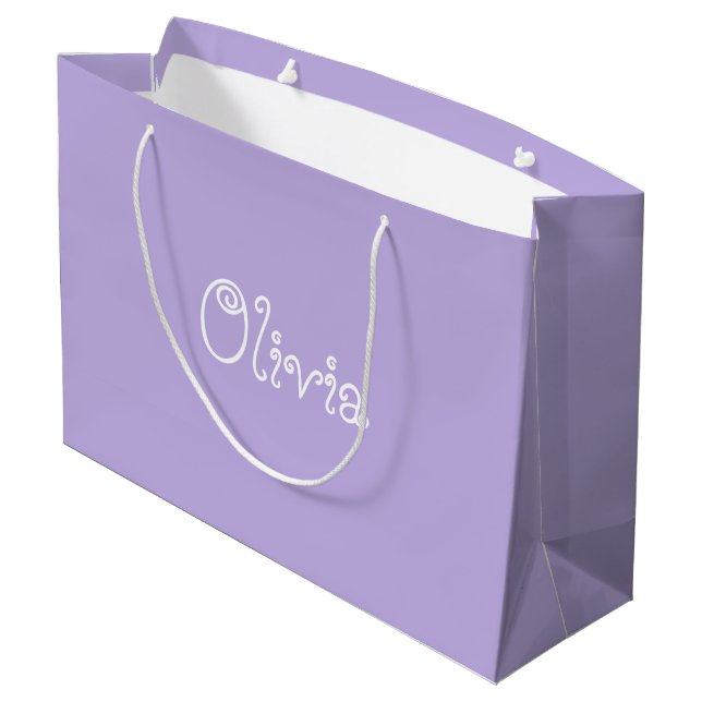 Modern Lavender Colour Baby Shower Gift Bag (Back Angled)