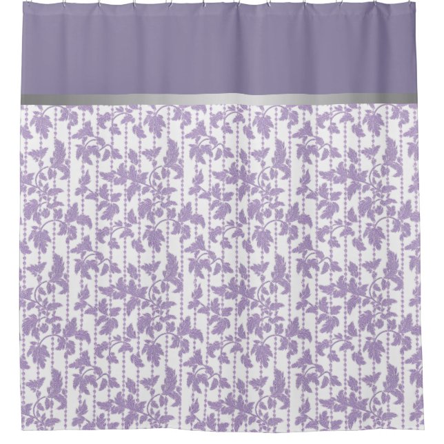 Modern Lavender Floral Abstract  Shower Curtain (Front)