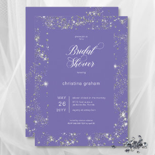Modern Lavender Glam Diamond Frame Bridal Shower Invitation