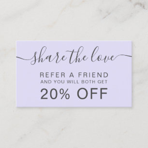 Modern lavender hair makeup share the love referral card