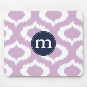 Modern Lavender Ikat Diamonds Personalised Mouse Mat