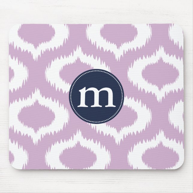Modern Lavender Ikat Diamonds Personalised Mouse Mat (Front)