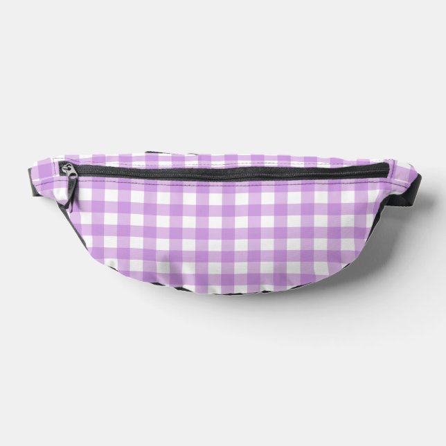 Modern Lavender Lilac Gingham Bum Bags (Lay Down)