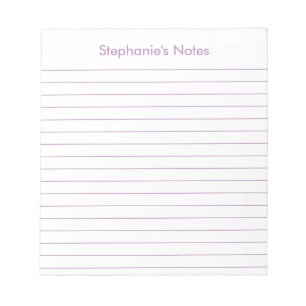 Modern Lavender Lined Personalised Notepad