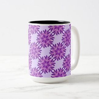 Modern Lavender & Purple Daisy Floral Two-Tone Coffee Mug