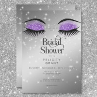 Modern Lavender Purple Glam Eyes Bridal Shower