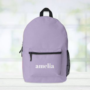 Modern Lavender Purple Personalised Printed Backpack