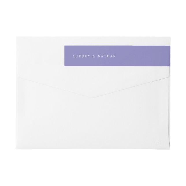 Modern Lavender Purple Return Address Wrap Around Label (Back)