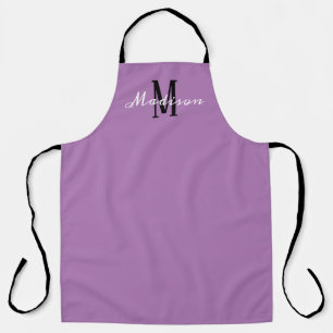 Modern Lavender Purple Script Personalised Chef Apron
