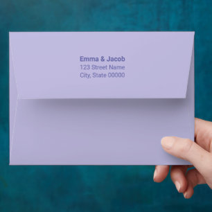 Modern Lavender Purple Wedding Envelope