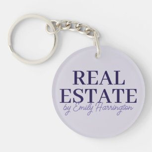 Modern Lavender Real Estate Agent Key Ring