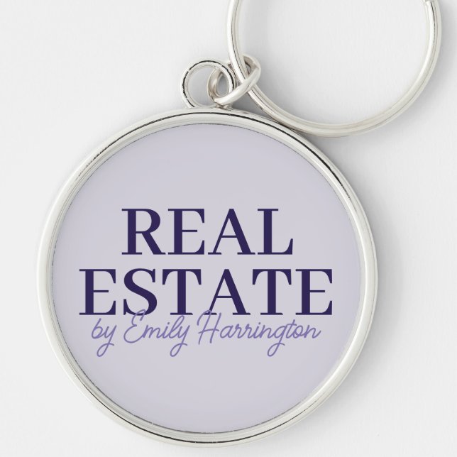 Modern Lavender Real Estate Agent Key Ring (Front)