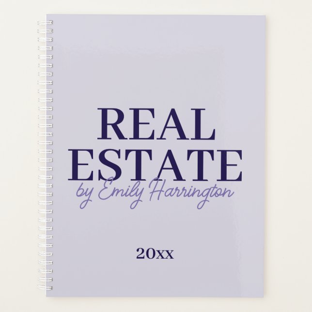 Modern Lavender Real Estate Agent Planner (Front)