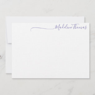 Modern Lavender Script Calligraphy name note card