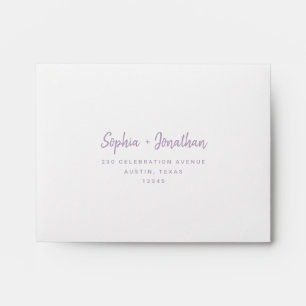 Modern Lavender Script   Self-Addressed RSVP  Envelope