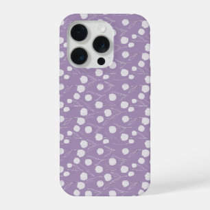 Modern Lavender Tulip White Floral Pattern iPhone 15 Pro Case