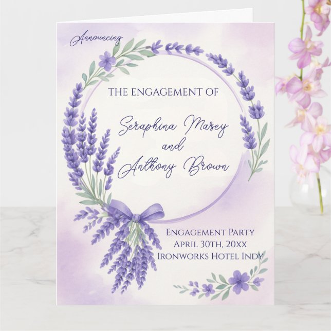 Modern Lavender Typography Engagement Party Invite (Orchid)