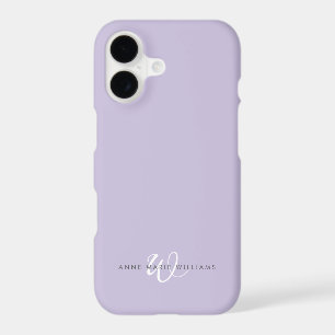 Modern Lavender White Script Monogram