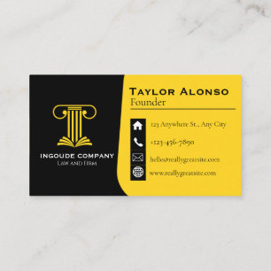 Modern Law & Justice Business Card Attorney