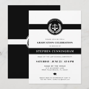 Modern Law School Graduation Celebration Invitation