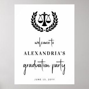 Modern Law School Graduation Party Welcome Poster