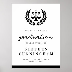 Modern Law School Graduation Party Welcome Poster