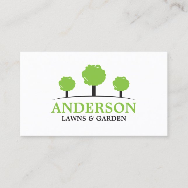 Modern Lawn Care Landscaping Business Card (Front)