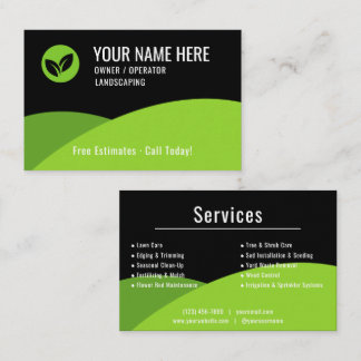 Modern Lawn Care Landscaping Business Card