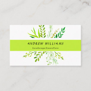 Modern Lawn Care Landscaping Business Card