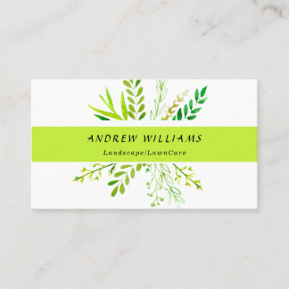 Modern Lawn Care Landscaping Business Card