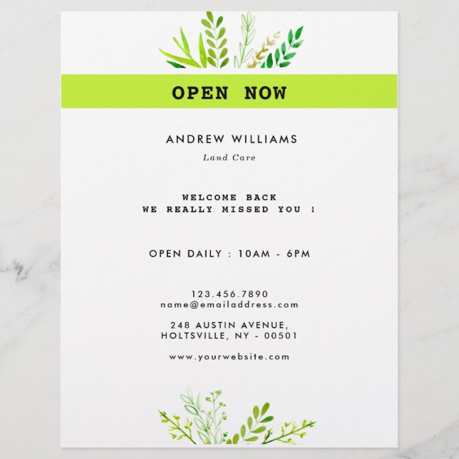 Modern Lawn Care Landscaping Flyer (Front)