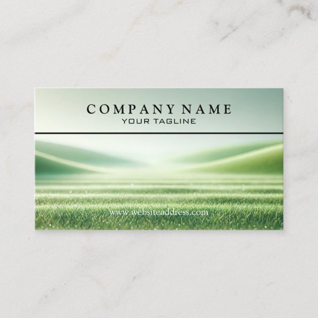Modern Lawn Care - Landscaping Grass Business Card (Front)