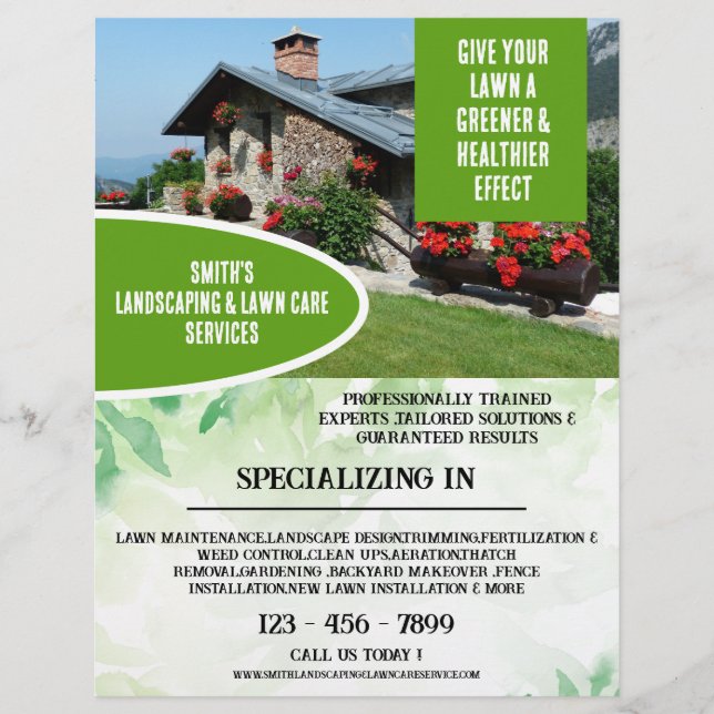 Modern Lawn Care lawn mowing landscaping  Flyer (Front)