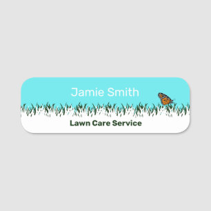 Modern Lawn Service Lawn Silhouette Name Tag