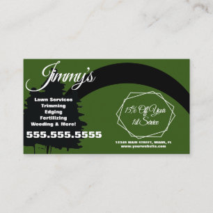 Modern Lawn Services Business Tree Logo B  Card