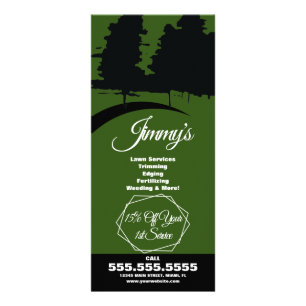 Modern Lawn Services Business Tree Logo B Rack Card