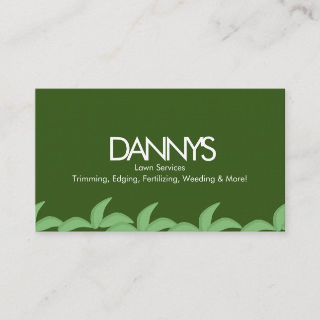 Modern Lawn Services Green Grass Business Card (Front)