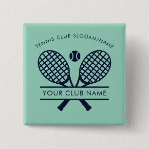 Modern Lawn Tennis Country Club Name Team Coach 15 Cm Square Badge