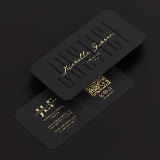 Modern Lawyer Attorney Notary Monogram Black Business Card