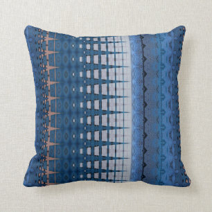 Modern Layered Blue and Brown Design Cushion