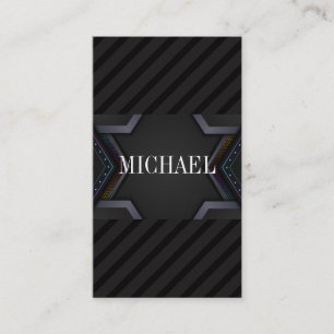 Modern Layered Graphics Sleek Black Stripes Business Card