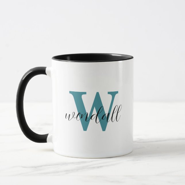 Modern Layered Personalised Monogram Mug (Left)
