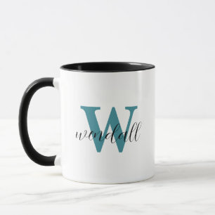 Modern Layered Personalized Monogram Mug