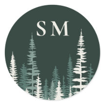 Modern Layered Pine Forest Woodland Dark Green